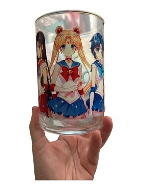 Sailor Moon Character Glass Makeup Brush Organizer - Anime Print